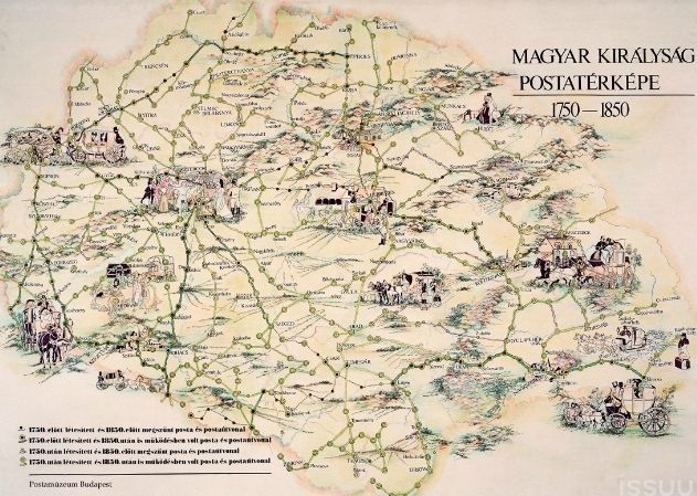 Magyar Királyság Postatérképe 1750-1850-kicsi – Dél-alföldi ...